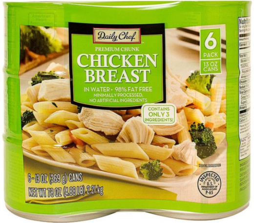 sams club members mark canned chicken - zero carb - Typically Keto
