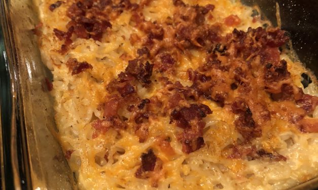 Baked Keto Mac & Cheese | Four Cheeses & Bacon Crumbles