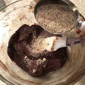 keto brownie recipe - the best low carb brownie recipe - add almond flour to mixture